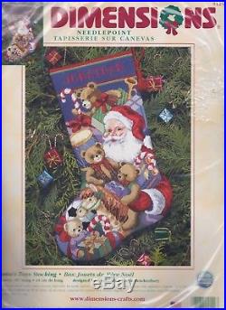 Dimensions Santas Toys Bear Drum Horse Christmas Needlepoint Stocking Kit 9129 E