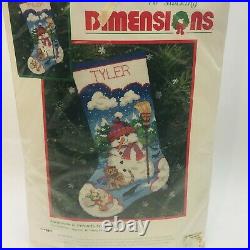 Dimensions Snowman & Friends Christmas Stocking 8491 Needlepoint Kit