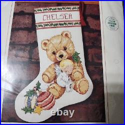 Dimensions Stocking Kit Cross Stitch Sunset Babes Holly Angels Friend 18323