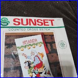 Dimensions Stocking Kit Cross Stitch Sunset Rocking Santa 18345 Sealed