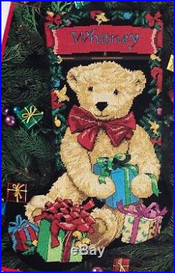 Dimensions Ted E Bears Gifts Christmas Bear Needlepoint Stocking Kit 9119