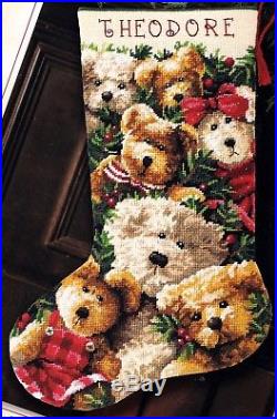 Dimensions Teddy Togetherness Bears Christmas Needlepoint Stocking Kit 9136 R
