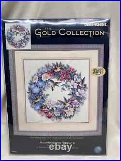 Dimensions- The Gold Collection-Hummingbird Wreath-Counted Cross Stitch-New-2004
