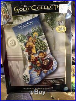 Dimensions The Gold Collection Victorian Bears Stocking New #8753 Counted Cross