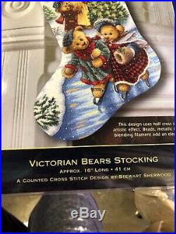 Dimensions The Gold Collection Victorian Bears Stocking New #8753 Counted Cross