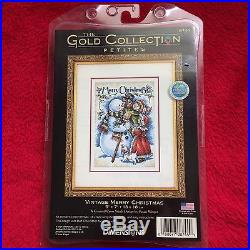 Dimensions The Gold Collection Vintage Merry Christmas Counted Cross Stitch RARE