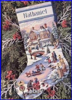 Dimensions The Gold Collection WINTER'S TWILIGHT STOCKING Cross Stitch Kit #8666