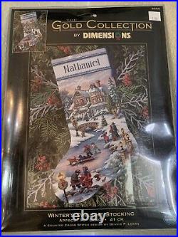 Dimensions The Gold Collection Winter's Twilight Stocking Cross Stitch Kit #8666