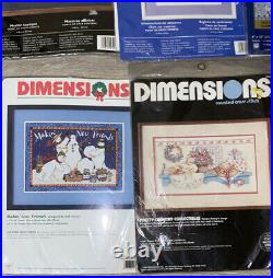 Dimensions Vintage Bucilla Xmas Cross Stitch New Old Stock Lot Of 11