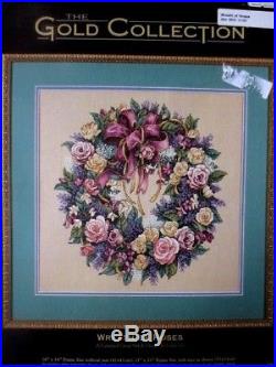 Dimensions gold collection counted cross stitch kit wreath of roses 3837