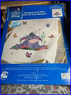 Disney Baby Eeyore Cross Stitch Baby Quilt Kit 34x43brand New Stamped Kit