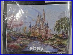 Disney Castle Cross Stitch by Kincaid frame size 18 x 24 OPEN & started
