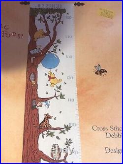 Disney Classic Winnie Pooh Christopher Robin Growth Chart Cross Stitch Kit New