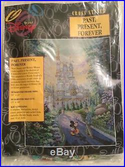 Disney Cross Stitch Kit PAST PRESENT FOREVER Mickey Walt Disney Castle RARE HTF