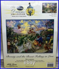 Disney Dreams Beauty and the Beast Falling in Love Kinkade Cross Stitch Kit