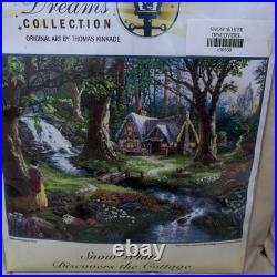 Disney Dreams Thomas Kinkade Cross Stitch Kit Snow White Cottage 52500 16x12 NEW