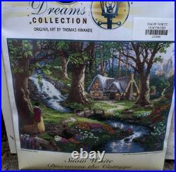 Disney Dreams Thomas Kinkade Cross Stitch Kit Snow White Cottage 52500 16x12 NEW