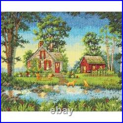 Diy Needlepoint Cross Stitch Summer Cottage Embroidery Kit. Unprinted? Anvas