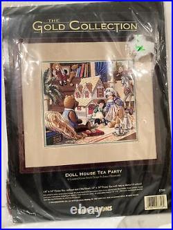 Doll House Tea Party Dimensions Gold Collection Cross Stitch KIT NEW, SEALED