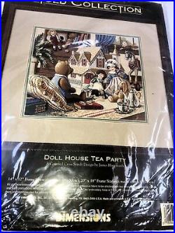 Doll House Tea Party Dimensions Gold Collection Cross Stitch KIT NEW, SEALED