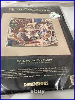 Doll House Tea Party Dimensions Gold Collection Cross Stitch KIT NEW, SEALED