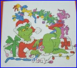 Dr Seuss Grinch Who Stole Christmas & Cat In The Hat Cross Stitch Kit Lot Of 5