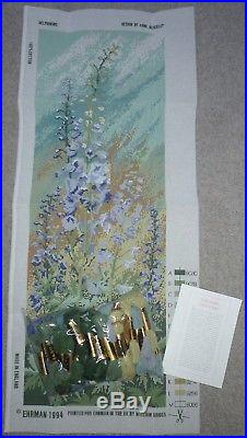 EHRMAN 1994 DELPHINIUMS PANEL by ANN BLOCKLEY TAPESTRY NEEDLEPOINT KIT
