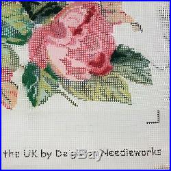 EHRMAN 1996 Blooming Roses Charcoal STARTED Needlepoint Kit David Merry