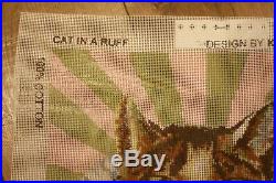 EHRMAN Kaffe Fassett CAT IN A RUFF tapestry needlepoint KIT VINTAGE