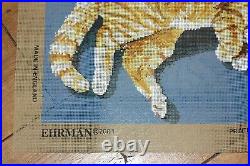 EHRMAN Marmalade Cat blue ELIAN McCREADY retired TAPESTRY NEEDLEPOINT KIT RARE