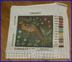 EHRMAN Mini Pheasant CANDACE BAHOUTH retired TAPESTRY NEEDLEPOINT KIT MEDIEVAL