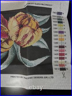EHRMAN NEEDLEPOINT KIT, THREE TULIPS CUSHION COVER, ELIAN McCREADY, HARD TO FIND EHRMAN NEEDLEPOINT KIT, THREE TULIPS CUSHION COVER, ELIAN McCREADY, HARD TO FIND