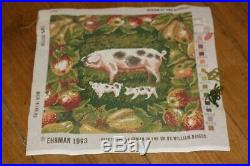 EHRMAN PIGS by ANN BLOCKLEY TAPESTRY NEEDLEPOINT KIT RETIRED RARE VINTAGE