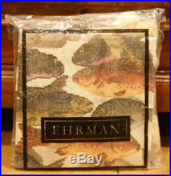 EHRMAN Roman Mosaic Fish NEEDLEPOINT TAPESTRY KIT Helen Townley VINTAGE RARE