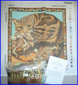 EHRMAN vintage CARPET CAT by KAFFE FASSETT NEEDLEPOINT TAPESTRY KIT rare