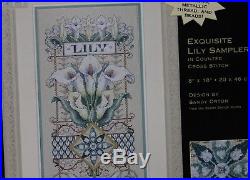 EXQUISITE LILY SAMPLER cross stitch kit GOLD COLLECTION Dimensions SEALED NIP