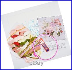 Egoshop Silk Ribbon Embroidery Spring Flower blooming Kit Eight Couplet Paint