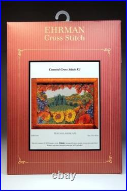 Ehrman Counted Cross Stitch Kit Tuscan Landscape Grape Sunflower EHRX464 England