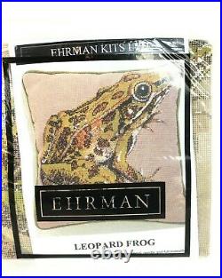 Ehrman Tapestry Elian McReady Leopard Frog Taupe Background Needlepoint Kit