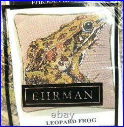 Ehrman Tapestry Elian McReady Leopard Frog Taupe Background Needlepoint Kit
