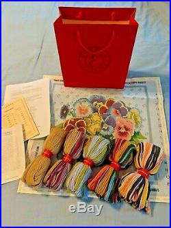Ehrman Tapestry Kit Pansy Bowl Kaffe Fassett Retired Canvas Yarn Instructions