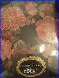 Elizabeth Bradley, A Wreath of Roses (Black Background) Needlepoint Tapestry Kit