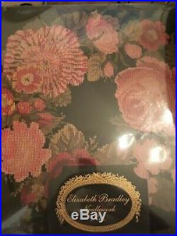 Elizabeth Bradley, A Wreath of Roses (Black Background) Needlepoint Tapestry Kit