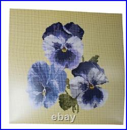 Elizabeth Bradley English Tapestry Kit Blooms Pansies Victorian Cross Stitch Elizabeth Bradley English Tapestry Kit Blooms Pansies Victorian Cross Stitch