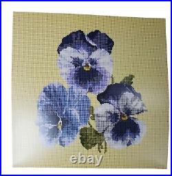 Elizabeth Bradley English Tapestry Kit Blooms Pansies Victorian Cross Stitch