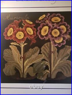 Elizabeth Bradley Needlepoint Tapestry Kit AURICULA 16 x 16 Black Background