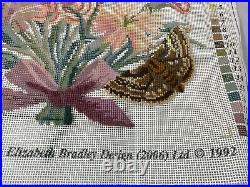 Elizabeth Bradley The Botanical Garden PINK Tapestry Canvas Partial Kit Started