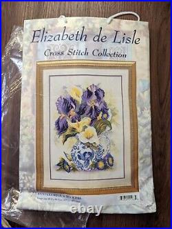Elizabeth de Lisle Glorious Blooms Cross Stitch Kit NIP # 83753 Iris And Flowers