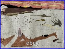 Elsa M Parrish Lone Rider Needlepoint Kit 18 Ct Canvas Some Stitching Started