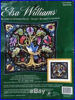 Elsa Williams Crewel Embroidery Kit Bluebird of Happiness 00495 Pillow Or Wall